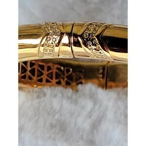 CC Skye Rhinestones Bracelet Overlay Gold tone 7"